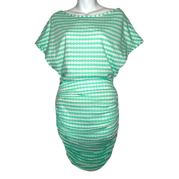 Victoria's Secret‎ Striped Off-The-Shoulder Ruched Drop Waist Lined Lounge Dress - Picture 1 of 10